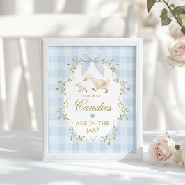 Dumma Anka Hur många godisar Blå Gingham Poster