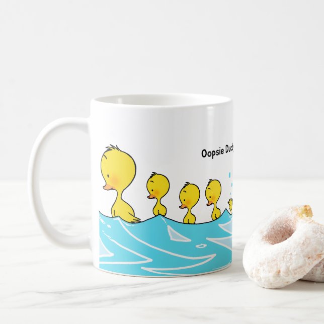 Dumma Ankungen Gör en Plask Kaffemugg (Med munk)