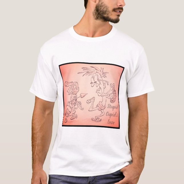 Dumma Cupids kärlek T Shirt (Framsida)