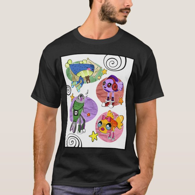 Dumma Fiskar I Skor T Shirt (Framsida)