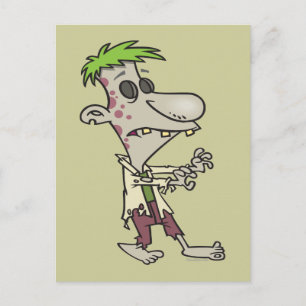 dumma galna zombie seriefigur vykort