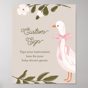 Dumma gås baby shower anpassad bordsskylt poster
