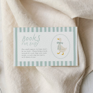 Dumma gås baby shower-böcker för bebis infogningsk tilläggskort