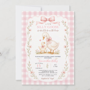 Dumma gås-baby shower-inbjudan flicka inbjudningar