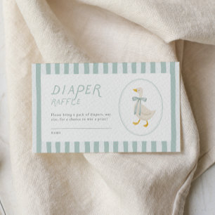 Dumma gås baby shower infogningskort blöja lotteri tilläggskort