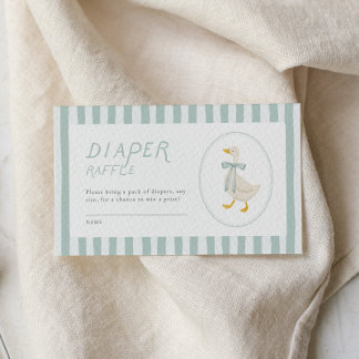 Dumma gås baby shower infogningskort blöja lotteri tilläggskort