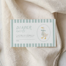 Dumma gås baby shower infogningskort blöjlotteri