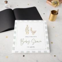 Dumma gås baby shower Könsneutral rutig