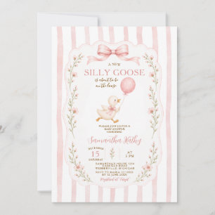 Dumma gås baby shower randig inbjudan