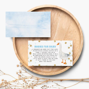 Dumma Gås Blå Akvarell Baby Shower Bok Tilläggskort