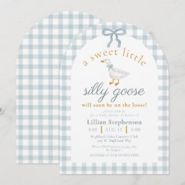 Dumma gås blå bandanka Baby Shower-båge Inbjudningar