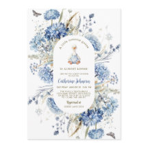 Dumma Gås Blå Blommig Qr Kod Bebis Shower