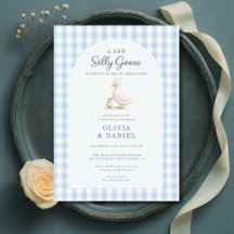 Dumma gås blå Gingham Par Babyfirande