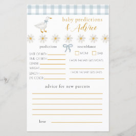 Dumma Gås Blå Rutig Baby Tips Förutsägelse