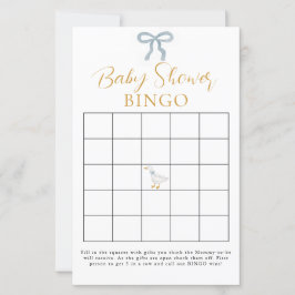 Dumma Gås Blå Rutiga Babyfirande Bingo Spel 