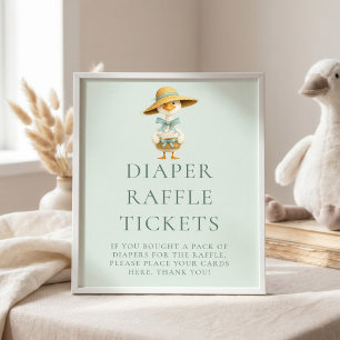 Dumma Gås Blöja Lotteri Biljetter Baby Shower Skyl Poster