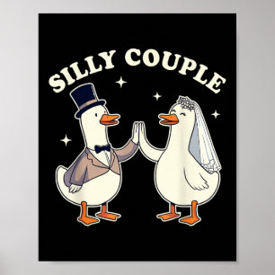 Dumma gås brud & brudgum bröllop möhippa poster