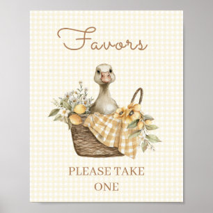 Dumma gås citron baby shower presenter tecken poster