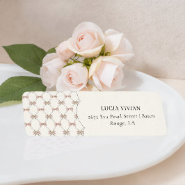 Dumma Gås Elegant Babyshower med Båge Tema Returadress Etikett