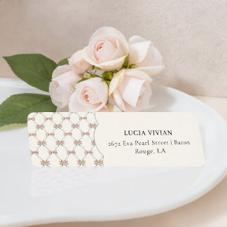 Dumma Gås Elegant Babyshower med Båge Tema Returadress Etikett