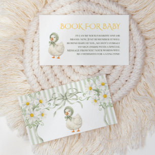 Dumma Gås Grön Neutral Bok För Baby Shower Tilläggskort