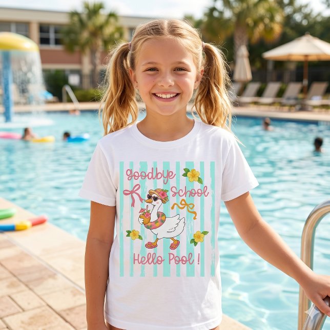 Dumma gås Hej Pool Party Randig T-Shirt  (Skapare uppladdad)