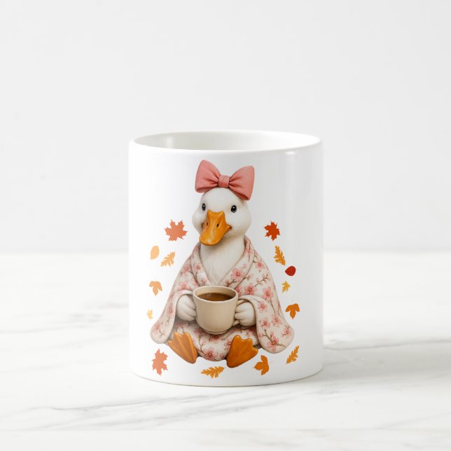 Dumma gås höst kaffe körsbärsblomstertäcke  kaffemugg (Center)