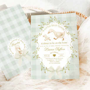 Dumma gås Könsneutral Vis Baby Shower Inbjudningar