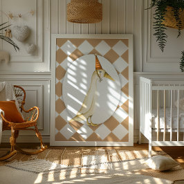 Dumma Gås Neutrala Barnkammare Väggtryck Poster