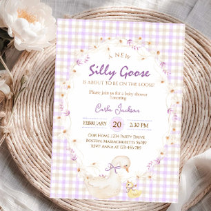 Dumma Gås Randig Ankflicka Baby Shower Inbjudningar