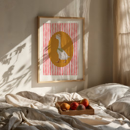 Dumma gås röd randig konsttryck poster
