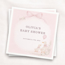 Dumma gås rosa baby shower-fest pappersservett
