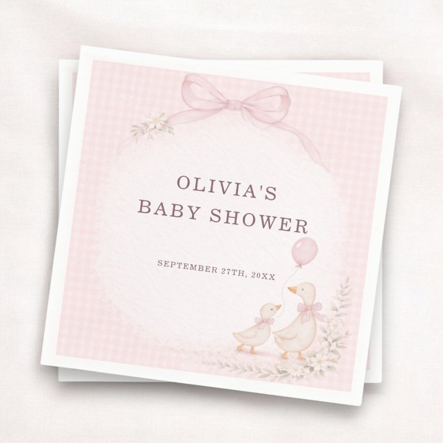 Dumma gås rosa baby shower-fest pappersservett (Skapare uppladdad)