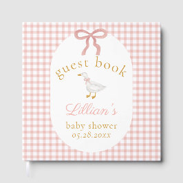 Dumma Gås Rosa Randig Flicka Baby Shower Gästböcker