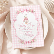 Dumma gås rosa rosett baby shower