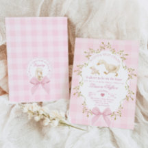 Dumma gås rosa rutig babyflicka shower