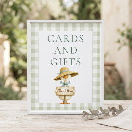 Dumma Gås Sage Rutiga Kort Gåvor Baby Shower Poster