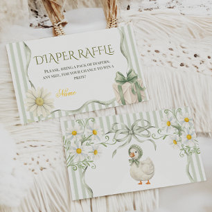 Dumma gås-sagegrön neutral baby shower-blöja tilläggskort
