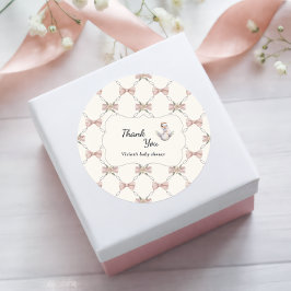 Dumma Gås Snygg Båge Baby Shower Runt Klistermärke