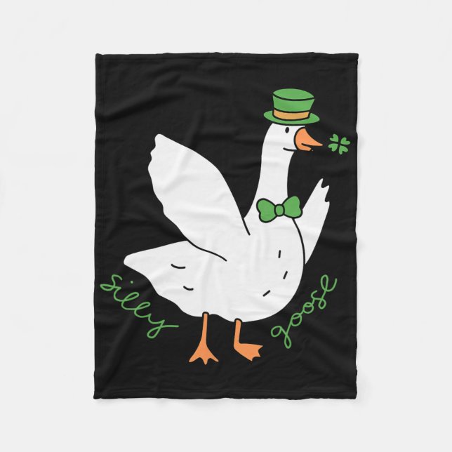Dumma gås St Patrick's Day Leprechaunhatt Irländsk Fleecefilt (Framsidan)