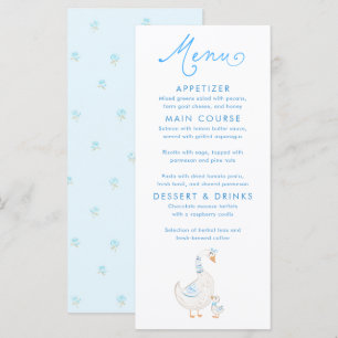Dumma Gås Tematiska Baby Shower Meny Kort