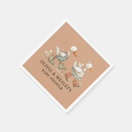 Dumma Gås Tvillingar Baby Baby Shower Pappersservett