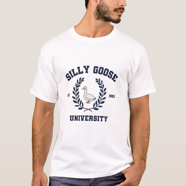 Dumma gås universitet t shirt (Framsida)
