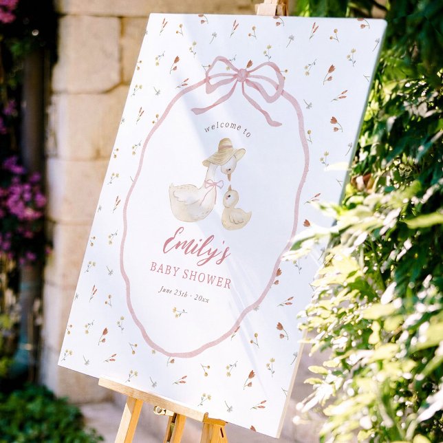 Dumma Gås Vildblomma Baby Shower Välkomstskylt Poster (Skapare uppladdad)
