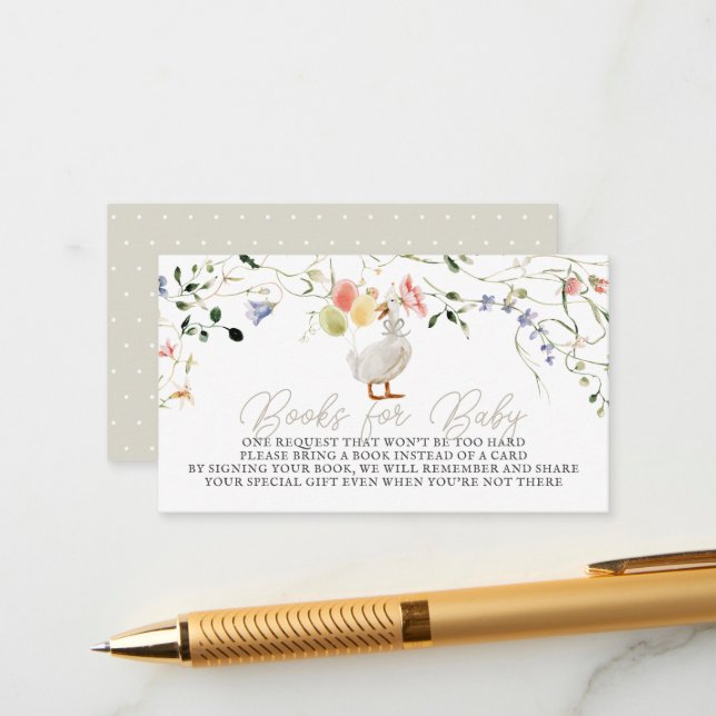 Dumma Gås Vildblomma Blommig Barnbok Begäran Tilläggskort (Fram/Back In Situ)