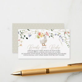 Dumma Gås Vildblomma Blommig Barnbok Begäran Tilläggskort