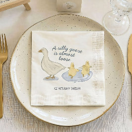 Dumma Gåsen är Nästan Löst Baby Shower Servett