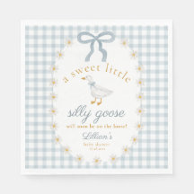 Dumma Gåsen Daisy Blåa Rosett Randig Babyfest