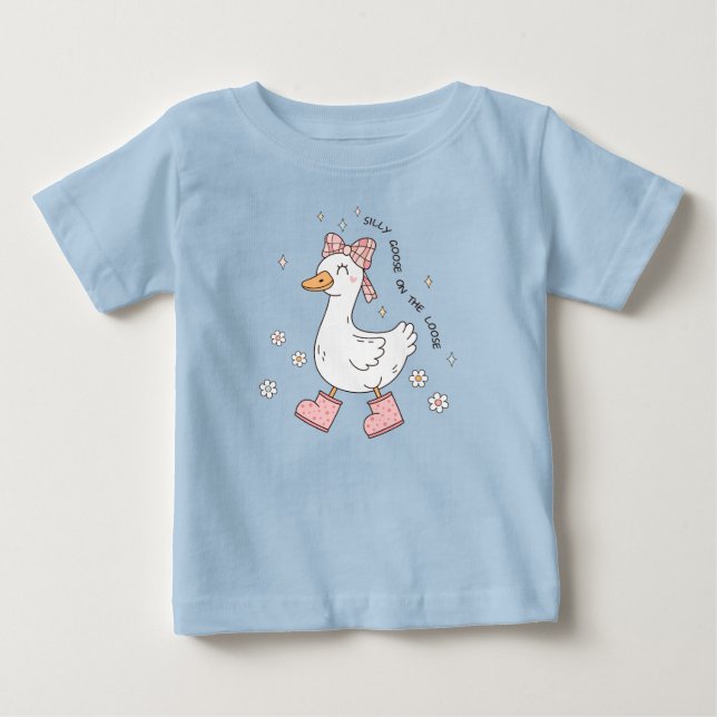 Dumma Gåsen på Lopp  T Shirt (Framsida)