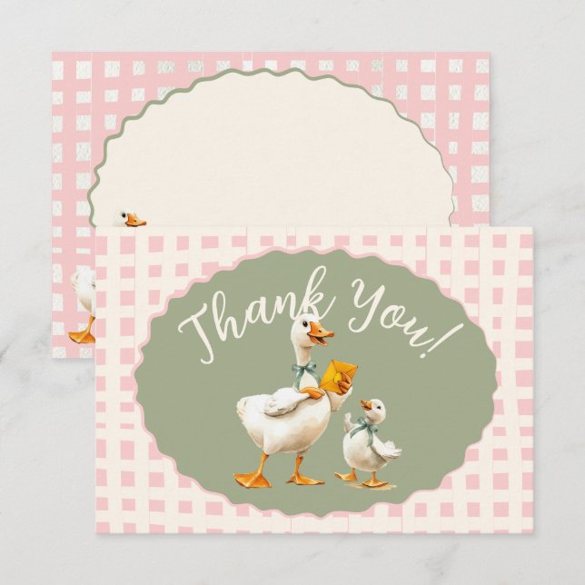 Dumma Gåsen Randig Tacksamhetslapp Inbjudningar (Fram/baksida)